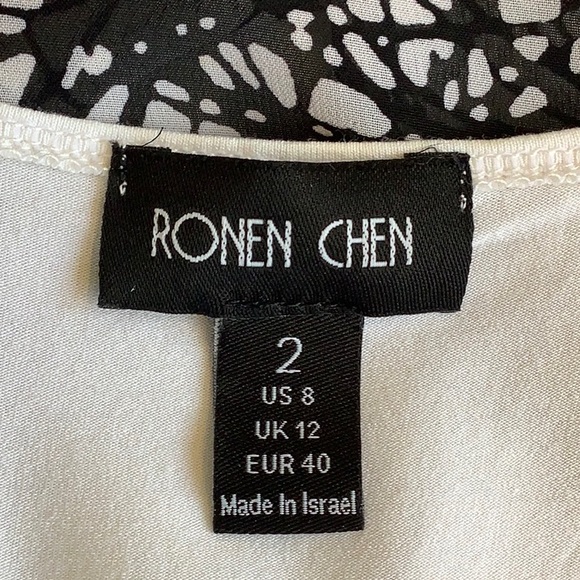 Ronen Chen poncho style White with black flowers blouse and cami - Picture 8 of 11